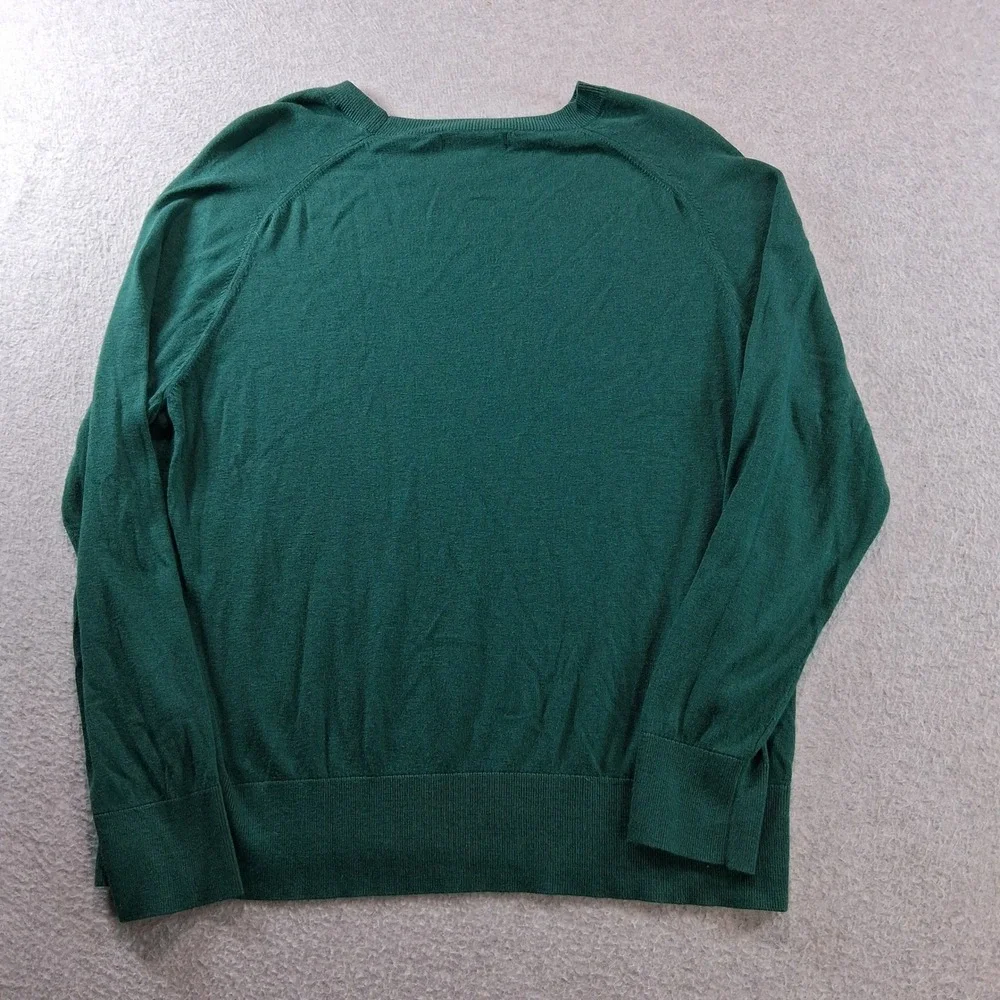 Banana Republic Sweater Mens XL Green Crew Neck Silk Yak Hair Blend Lightweight